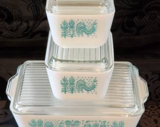 Pyrex Amish Butter Print Refrigerator dishes