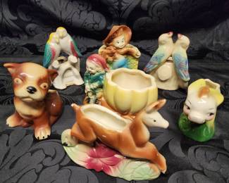 Figural pottery planters 