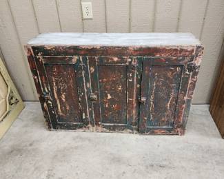 Painted primitive cupboard top