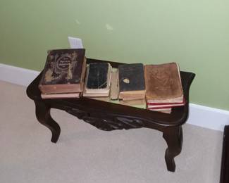 Antique bench, antique books 
