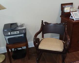 Antique rocker, printer 
