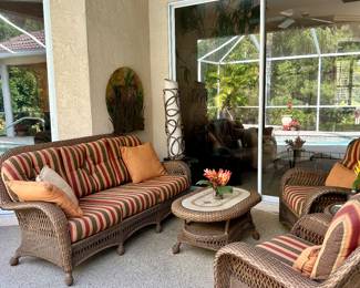 Palm Casual Wicker Conversation Group