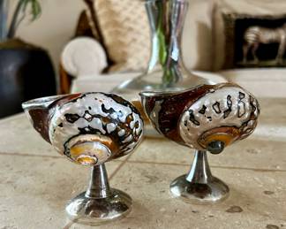 Pearl Snail Sterling Salt & Pepper