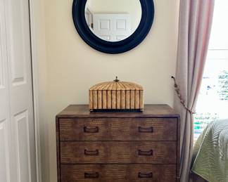 Alligator Leather Wrapped Campaign Chest