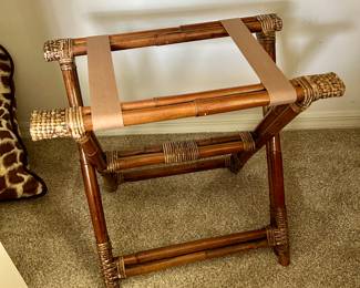Vintage Rattan Luggage Stands