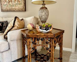 Lexington Burnt Bamboo Chippendale End Table