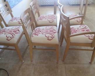 5-Side Chairs & 1-Arm Chair + 1-Extra Seat with Matching Upholstery