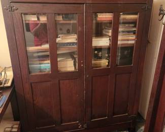 Double glass front cabinet/bookcase