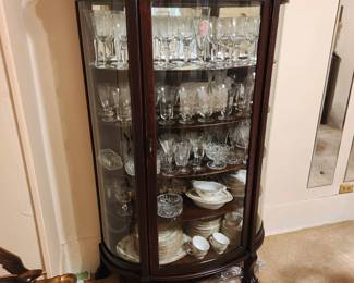 China cabinet, crystal glassware