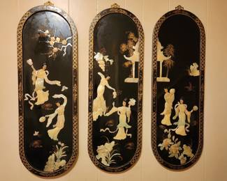 Carved Asian wall panels