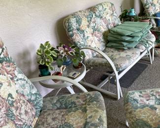 Love seat & 1 chairs & 1 lounge & 2 small tables