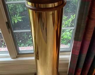 Vintage Brass and Wood Column Pedestals