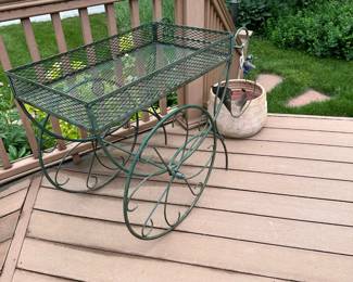 Outdoor Wrought Iron Garden Cart