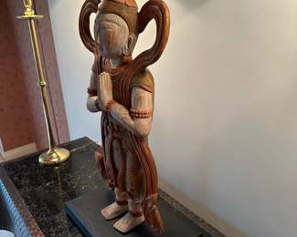 Hand Carved Asian Figural Statue