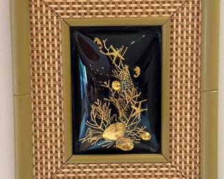 Shell, Starfish, and Seahorse Ocean Scene Wrapped in 24KT GOLD