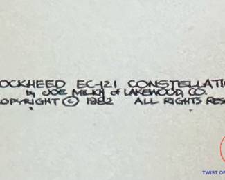 Original Pen Art “Lockheed EC-21 Constellation” by JOE MILICH