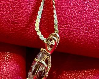 14K GOLD Necklace with Absolute Diamond