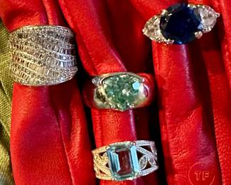 Sterling SILVER Rings with Gemstones