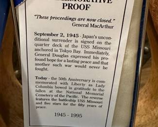 SILVER End of WWII Commemorative Proof