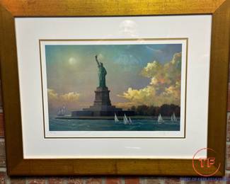 Signed Limited Edition Seriolithograph “Liberty Island” by Alexander Chen