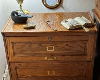 Oak Two Door Office Filing Cabinet