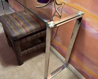 Cortesi Glass and Chrome Console Table