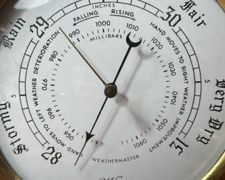 Vintage Whitney Brass Porthole Barometer