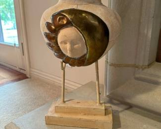 Figural Sun Face Vase 