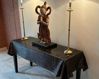 Custom Made Metal Draped Console Table