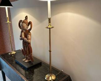 Tall Brass Candlestick Table Lamps