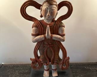 Hand Carved Asian Figural Statue