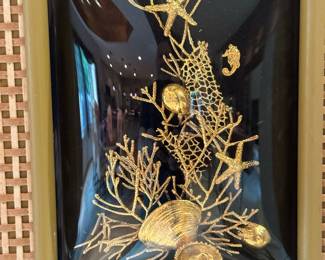 Shell, Starfish, and Seahorse Ocean Scene Wrapped in 24KT GOLD