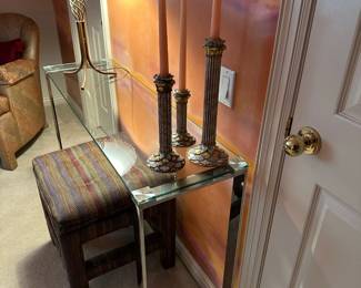 Cortesi Glass and Chrome Console Table