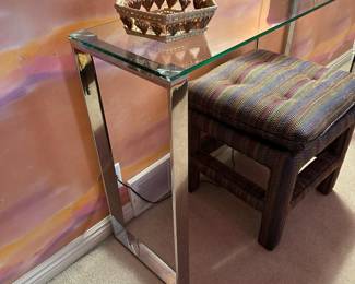 Cortesi Glass and Chrome Console Table