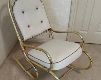 Vintage Brass Rocking Chair