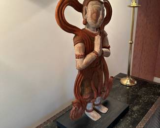 Hand Carved Asian Figural Statue