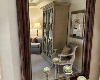 Large Wood Framed Wall Mirror