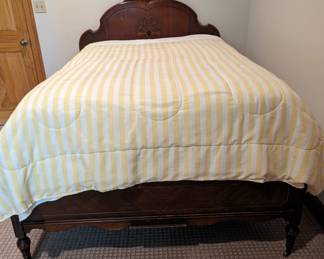 Antique Full Size Bed (double) - $600 - The bed is on casters for ease in moving. Excellent Mattress and Box Spring.