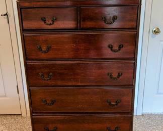 Matching "Tall Boy" - $325.00 - 33.5" wide, 19" deep, 50" tall - Notice trim on bottom matches bed side table.