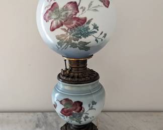 Amazing Antique Lamp - $180 - 23.5" Tall - originally an oil lamp that has been converted to electricity.