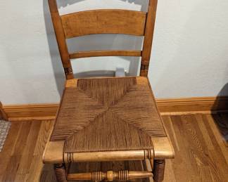 Gorgeous 1800's HITCHCOCK Chair - $380 - with RUSH bottom - 17.5" wide, 18" DEEP, 34.5" tall.