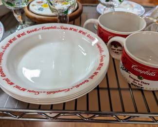 Vintage Campbell Soup bowl and Mugs.