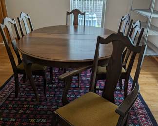 Another view of the dining table and chairs.