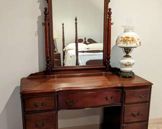 Gorgeous Matching Vanity - $475 - 49" long, 19.5" deep, 29.5" tall (to top of vanity). Mirror is 45.5" from top of vanity to top of mirror,