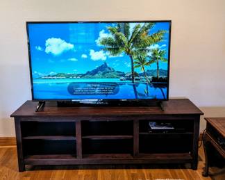 60" LG TV - $200 // TV Stand - $100 -- 70" wide, 16" deep, 23.75" tall