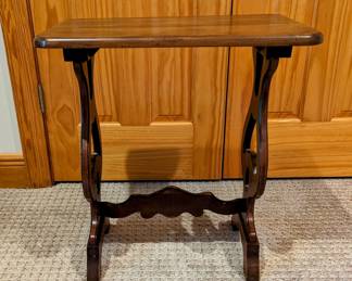 Front View of Harp Leg Table.
