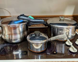 Pressure Cooker and Revere Ware.