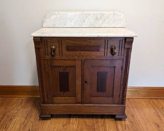 Marble Top Cabinet / Washstand - $210. 00 - 40" wide, 14" deep, 30" tall.