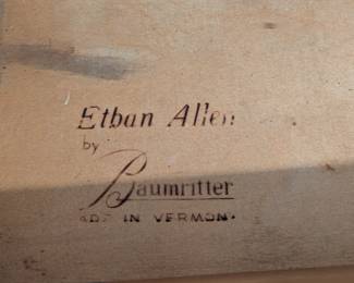 Ethan Allen mark for small dresser.