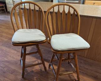 Two Swivel Bar Stools - $65 each - perfect counter height!